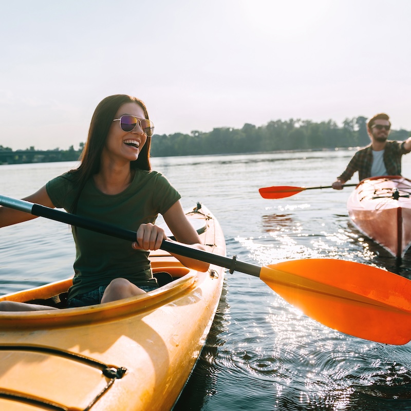 Couple kayaking